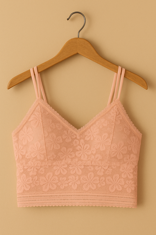 Long Lace Padded Bra