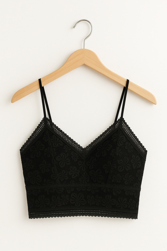 Long Lace Padded Bra
