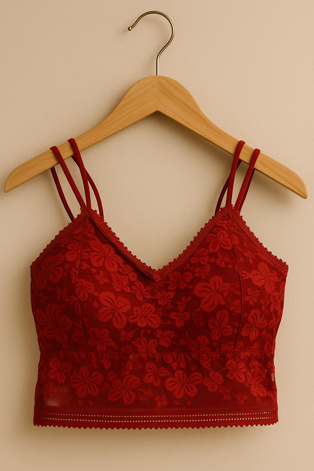 Long Lace Padded Bra