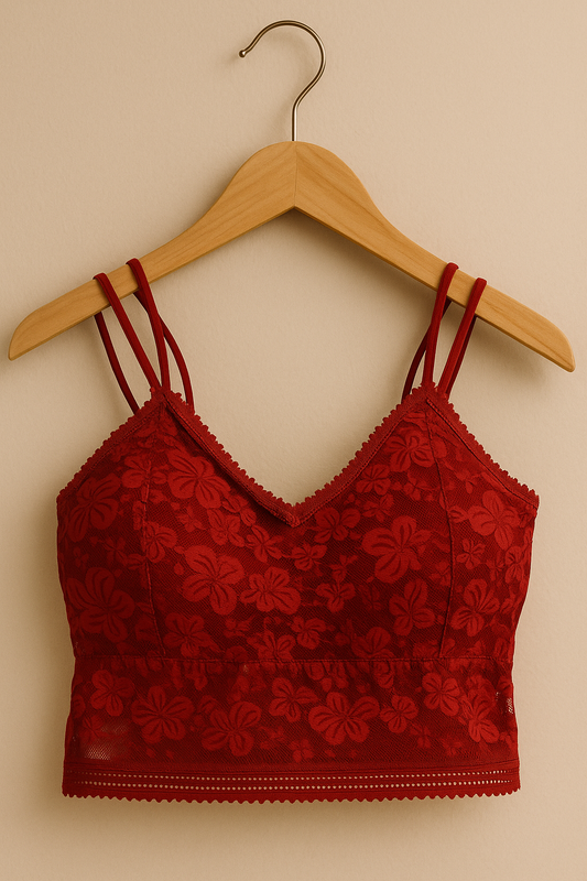 Long Lace Padded Bra